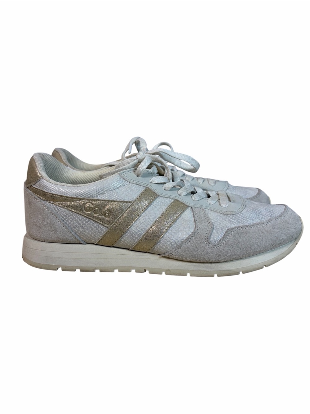 Gola Daytona Lizard White Gold Retro Sneakers Women’s 10